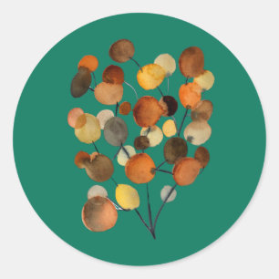Sticker Rond Arbre Abstrait brun d'automne