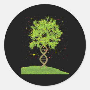Sticker Rond Arbre Adn - Biologiste Biologie Étudiant Sciences