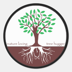 Sticker Rond Arbre affectueux Hugger de nature