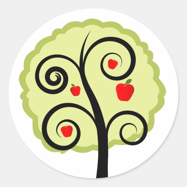 Sticker Rond Arbre Apple (Devant)