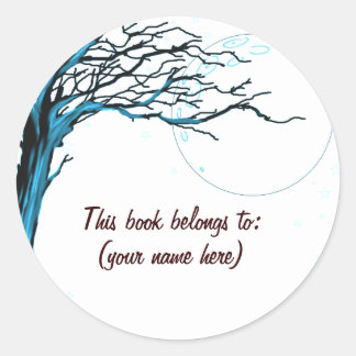 Sticker Rond Arbre, bleu