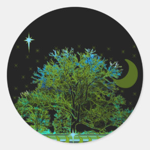 Sticker Rond Arbre blues