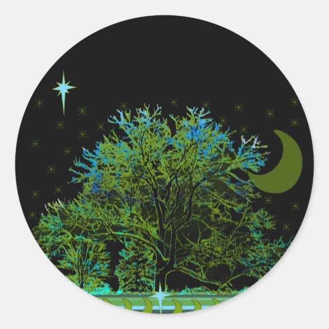Sticker Rond Arbre blues (Devant)