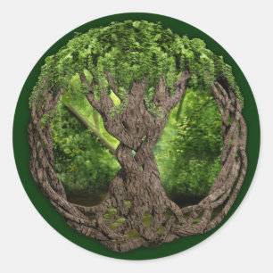 Sticker Rond Arbre Celtique De Vie