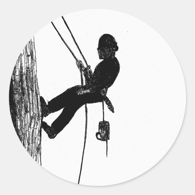 Sticker Rond Arbre chirurgien Arboriste Noël cadeau cadeau cade (Devant)