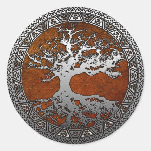Sticker Rond Arbre d'argent de la vie