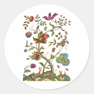 Sticker Rond Arbre de broderie Jacobean de la vie