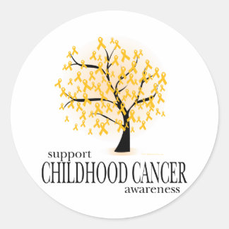 Sticker Rond Arbre de cancer de l'enfance