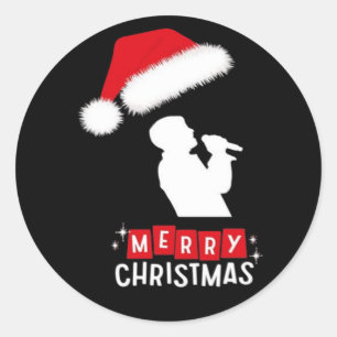 Sticker Rond Arbre de la bibliothèque de Noël joyeux