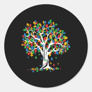 Sticker Rond Arbre De La Sensibilisation sur l'autisme De Vie M