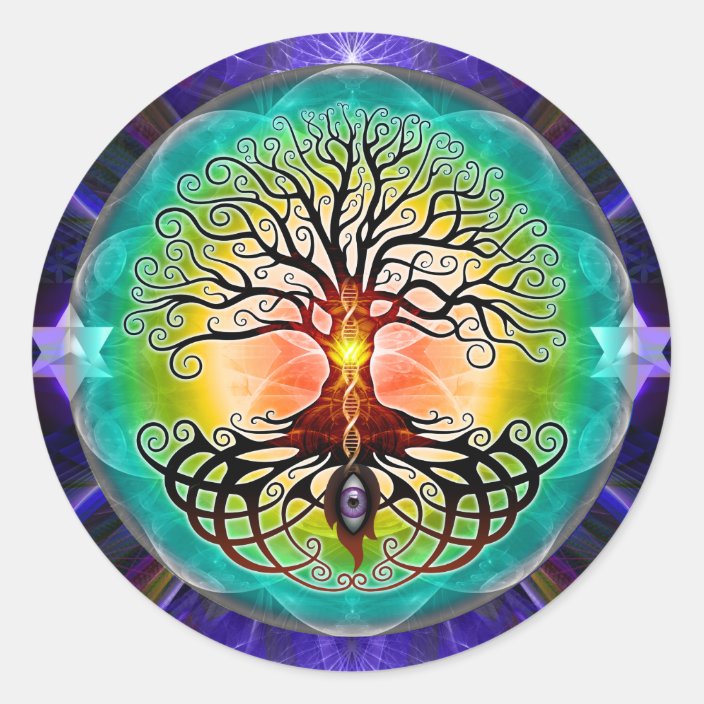 Sticker Rond Arbre de la vie | Zazzle.fr