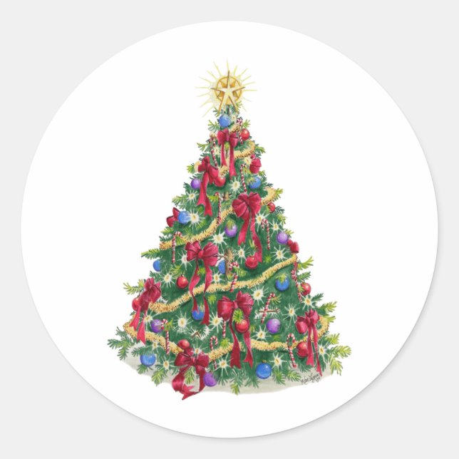 Sticker Rond Arbre de Noël (Devant)