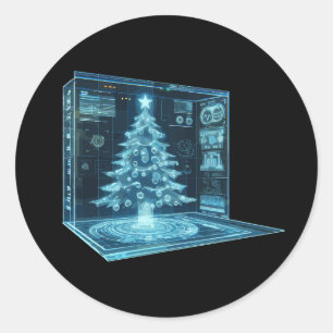 Sticker Rond Arbre de Noël artificiel
