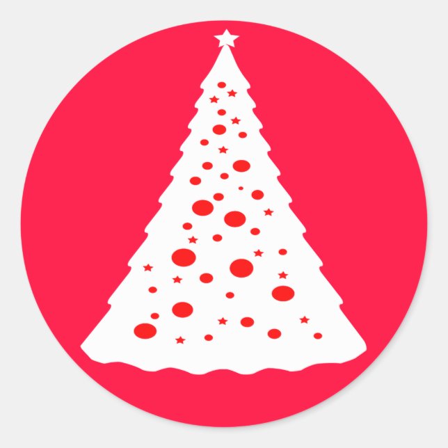 STICKER ROND ARBRE DE NOËL BLANC (Devant)