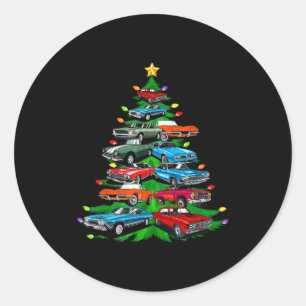 Sticker Rond Arbre de Noël Car Madness -clic Muscle Et Hotrod