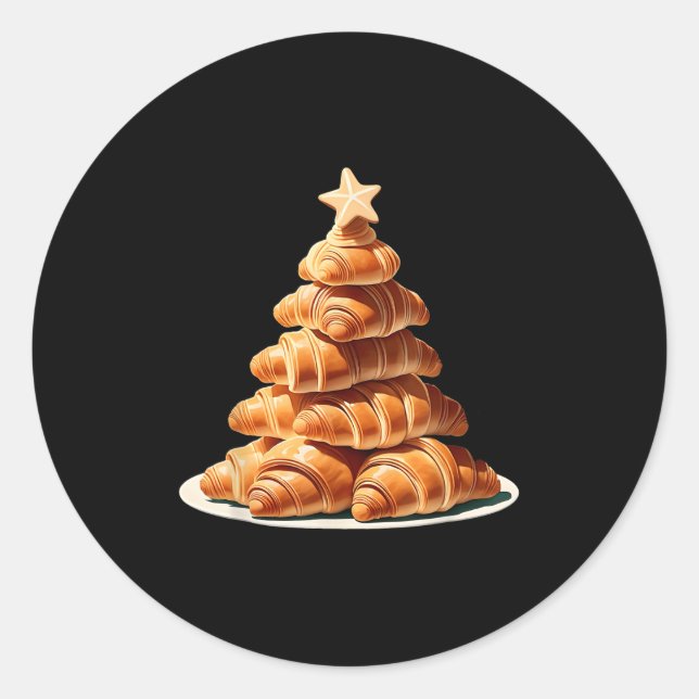 Sticker Rond Arbre de Noël Croissant (Devant)