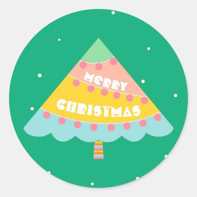 Sticker Rond Arbre de Noël customisé (Devant)