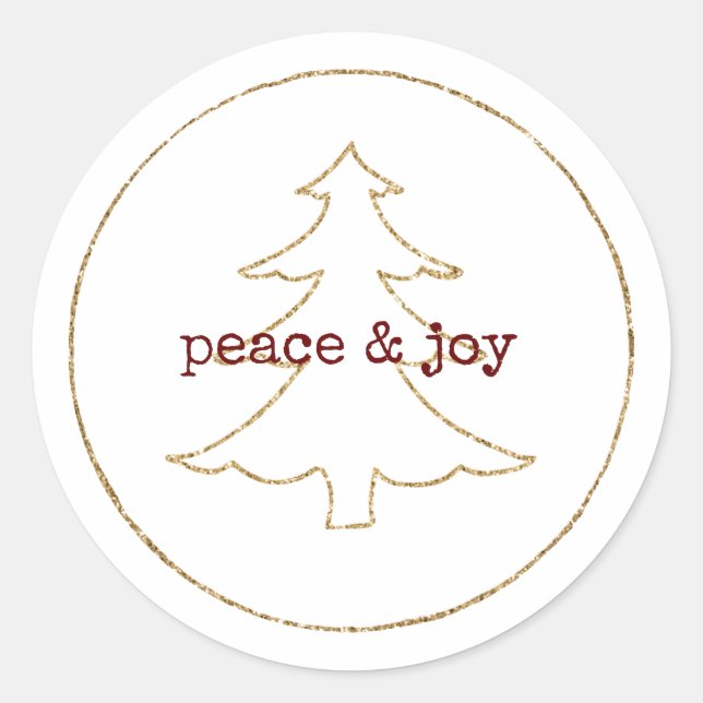 Sticker Rond Arbre de Noël de la Parties scintillant d'or (Devant)