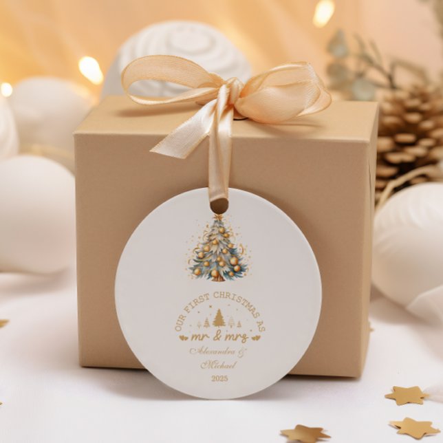 Sticker Rond Arbre de Noël doré (Créateur téléchargé)