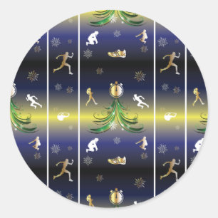 Sticker Rond Arbre de Noël du coureur - Filles en course