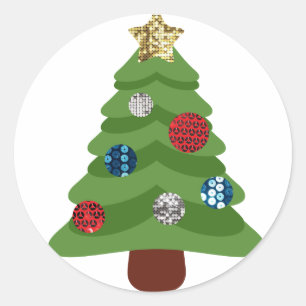 Sticker Rond arbre de noël émoji
