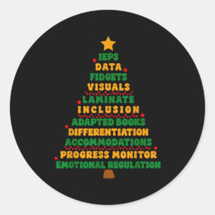 Sticker Rond Arbre de Noël enseignant Ieps Éducation spéciale S
