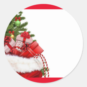 Sticker Rond Arbre de Noël et cadeaux personnalisés Modèle vier