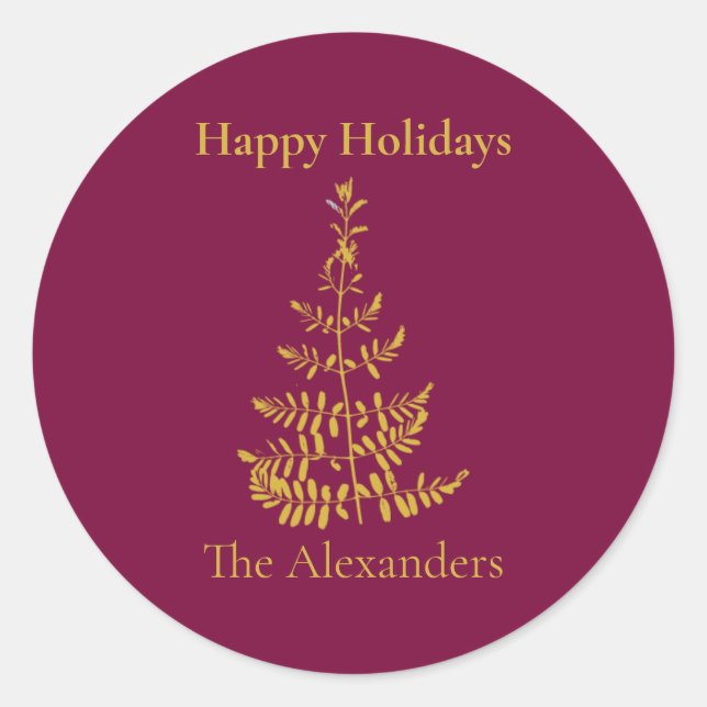 Sticker Rond Arbre de Noël Gold (Devant)