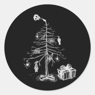 Sticker Rond Arbre de Noël gothique