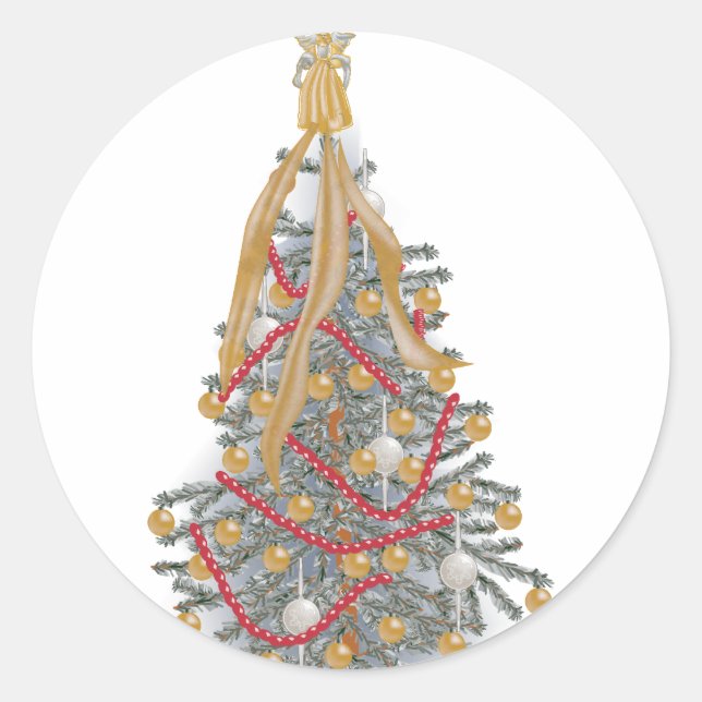Sticker Rond Arbre de Noël haché KRW Angel (Devant)