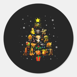 Sticker Rond Arbre de Noël Italian Brainrot Meme Brain Rot Xma