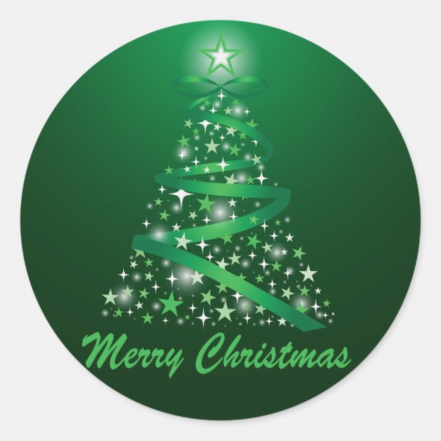 Sticker Rond Arbre de Noël lumineux (Devant)