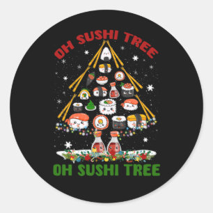 Sticker Rond Arbre de Noël Oh Sushi Arbre de Noël Japonais Nour