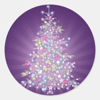 Sticker Rond Arbre de Noël pourpre