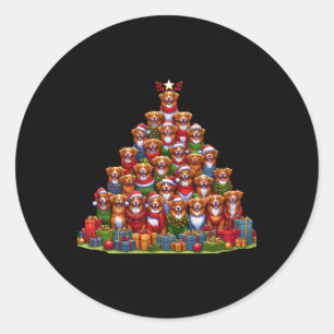 Sticker Rond Arbre de Noël Retriever à toller de Nouvelle-Écoss