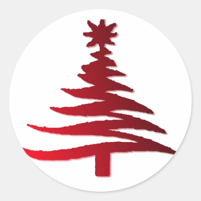Sticker Rond Arbre de Noël Rouge (Devant)