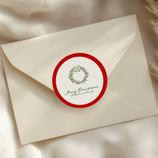 Sticker Rond Arbre de Noël rouge et vert (Créateur téléchargé)