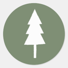 Sticker Rond Arbre de Noël rustique