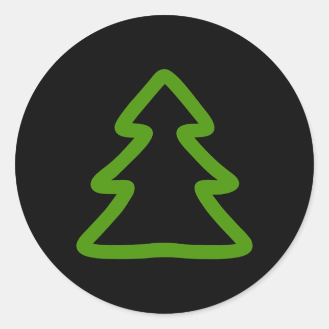 Sticker Rond Arbre de Noël simple (Devant)