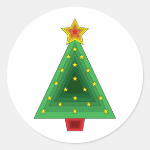 Sticker Rond Arbre de Noël triangulaire