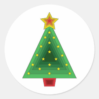 Sticker Rond Arbre de Noël triangulaire