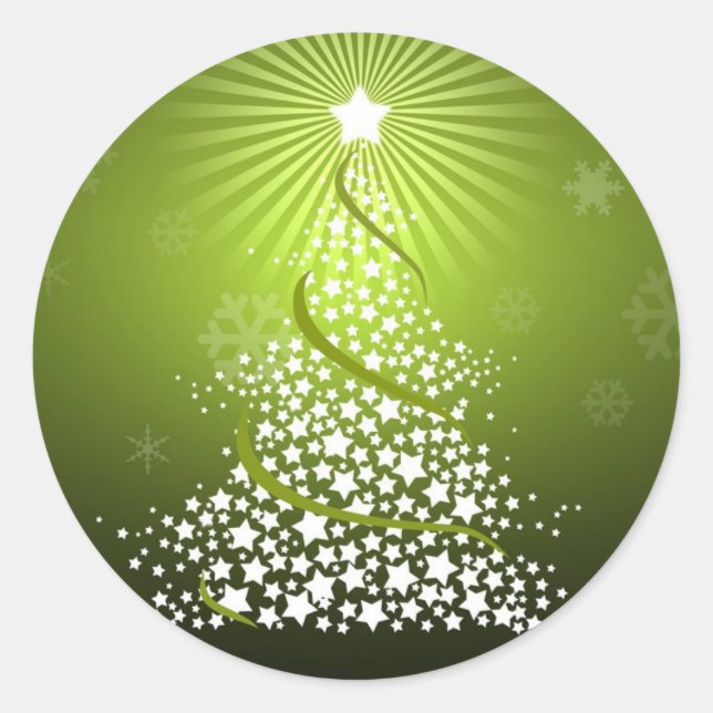 Sticker Rond Arbre de Noël vert Vector (Devant)