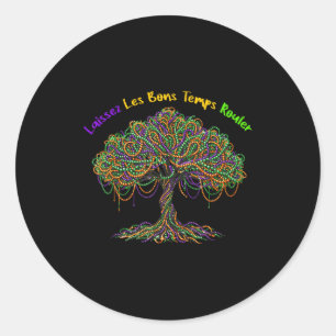 Sticker Rond Arbre de perles de Mardi gras carnaval de la Nouve