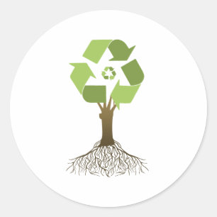 STICKER ROND ARBRE DE RECYCLAGE
