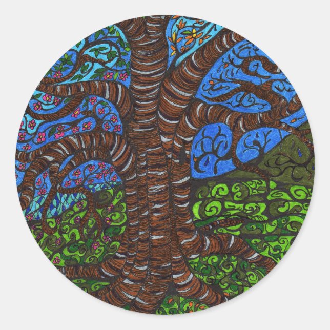 Sticker Rond arbre de saison (Devant)
