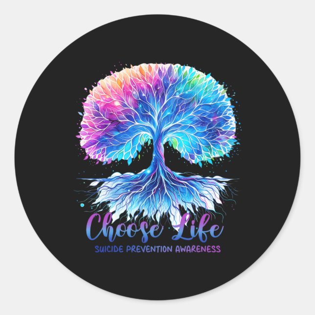 Sticker Rond Arbre De Sensibilisation À La Prévention Du Suicid (Devant)
