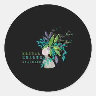 Sticker Rond Arbre de sensibilisation à la santé mentale Les ho