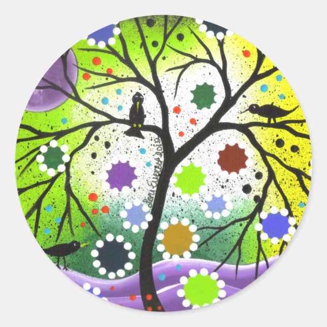 Sticker Rond Arbre De Vie #33 Par Lori Everett (Devant)