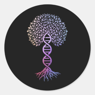 Sticker Rond Arbre De Vie Adn Science Génétique Jour des terres