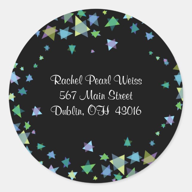 Sticker Rond ARBRE DE VIE avec ÉTOILES Retourner Adresse Sticke (Devant)